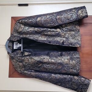 Sheri Martin Black and Gold paisley large jacket